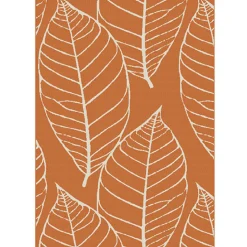 Tapis effet tissé design Feuilles