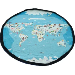 Tapis enfant 2 en 1 : tapis de jeu double face et sac de rangement