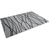 Tapis géométrique gris design lignes noires