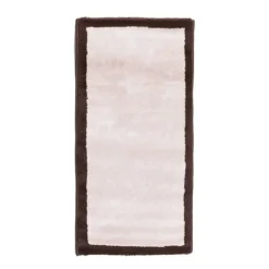 Tapis Light uni beige contour marron