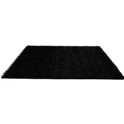 Tapis noir à fil brillant blanc argenté