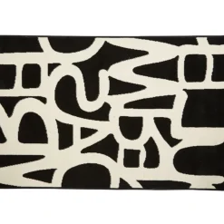 Tapis noir blanc design lettres