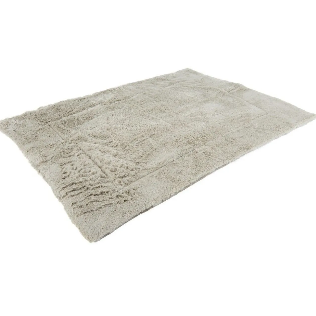 Tapis pour chien rectangulaire uni beige