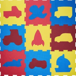Tapis puzzle mousse 9 dalles 30,5x30,5cm avec formes détachables
