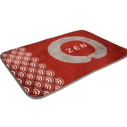 Tapis rectangle rouge design zen