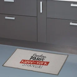 Tapis rectangulaire gris design City