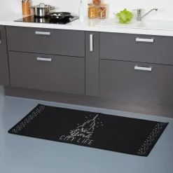 Tapis rectangulaire noir design City