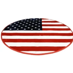 Tapis rond design drapeau USA