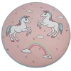Tapis rond enfant rose design licorne