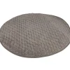 Tapis rond taupe imitation fourrure