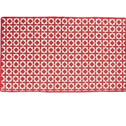 Tapis réversible bicolore rouge et blanc