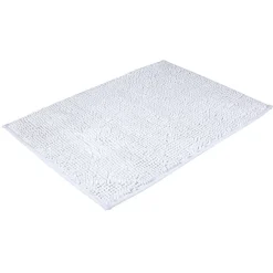 Tapis salle de bain chenille blanc