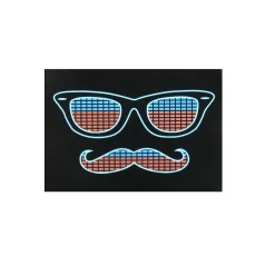 Tee-shirt à motif lumineux lunettes moustache