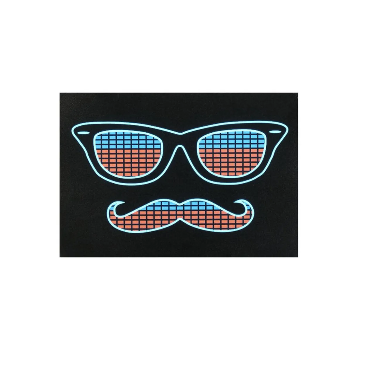 Tee-shirt à motif lumineux lunettes moustache