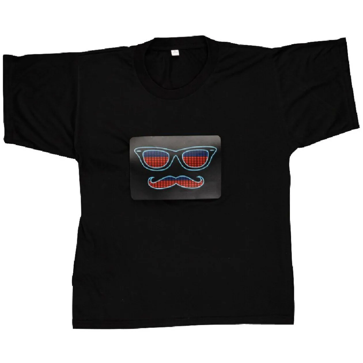Tee-shirt à motif lumineux lunettes moustache