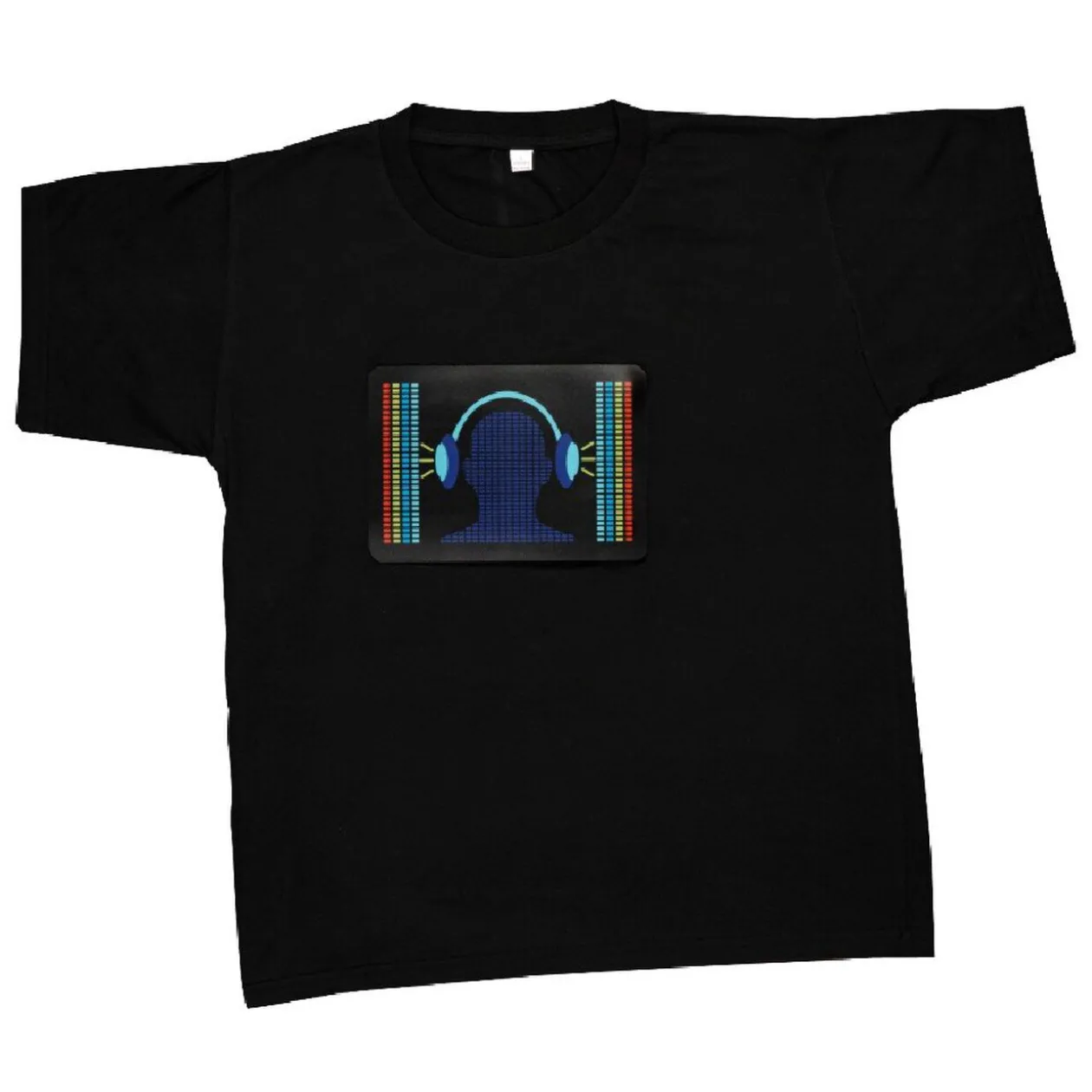 Tee-shirt à motif lumineux casque de musique