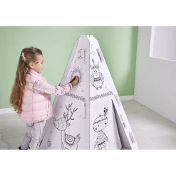 Tipi à colorier carton blanc