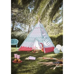 Tipi d’extérieur Adèle rose et bleu