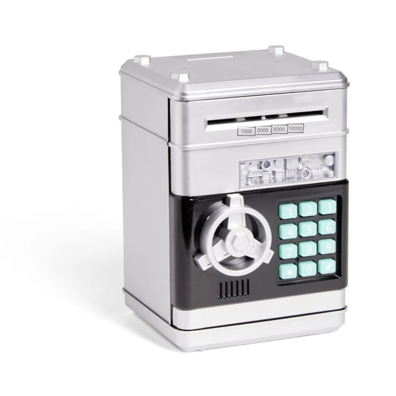 Tirelire coffre-fort 13,5x13,5xH19,5cm