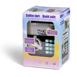 Tirelire coffre-fort 13,5x13,5xH19,5cm