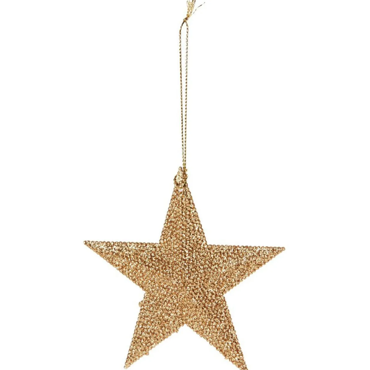 Étoile à suspendre effet pailleté noir ou doré x2