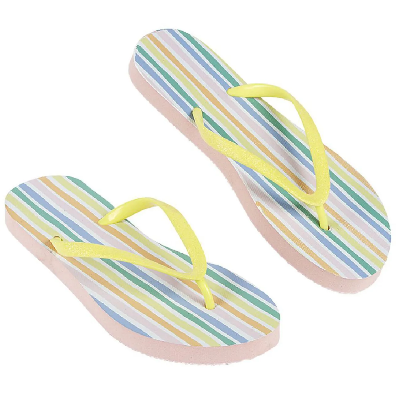 Tong pour femme à rayures multicolores taille 40/41