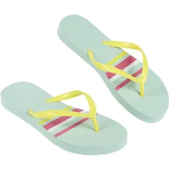 Tong pour femme bayadère bleu, jaune, rose taille 38/39