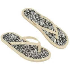 Tong pour femme beige déco paille tressée taille 38/39