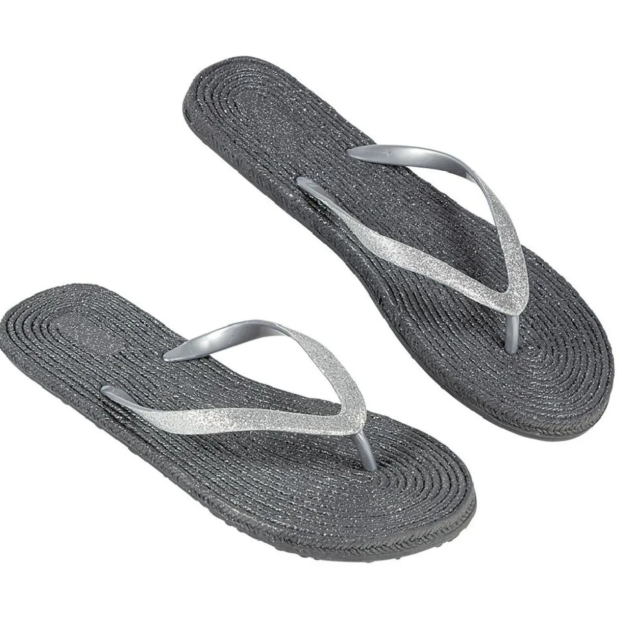 Tong pour femme gris pailleté taille 36/37