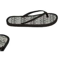 Tong pour femme noir déco paille tressée taille 40/41