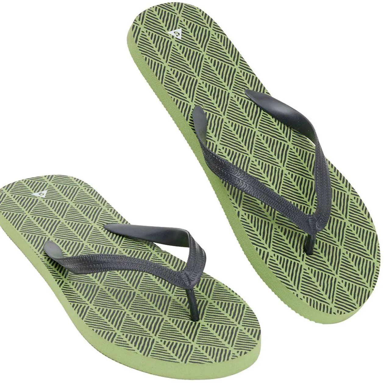 Tongs Homme plastique motif aztèque bicolore vert et noir 44/45