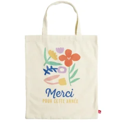 Tote bag coton beige imprimé Merci pour cette année - 4 modèles