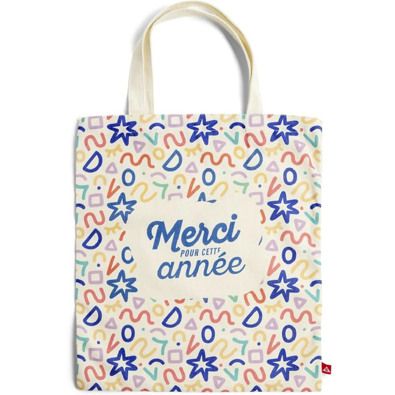 Tote bag coton beige imprimé Merci pour cette année - 4 modèles