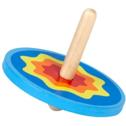 Toupie en plastique et bois multicolore