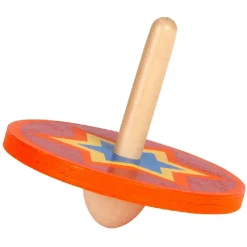 Toupie en plastique et bois multicolore