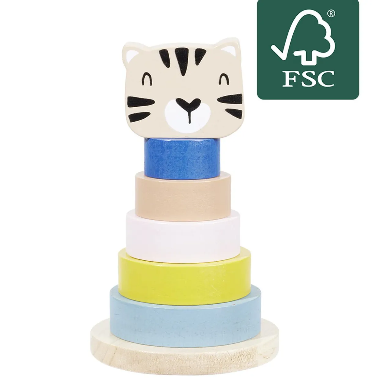 Tour empilable Chat en bois