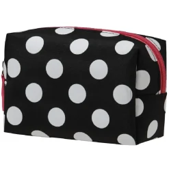 Trousse à maquillage noire à pois blancs