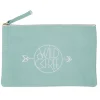 Trousse cosmétique inscription Wild Free blanc et vert