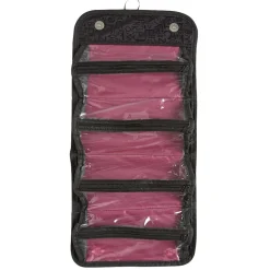 Trousse de maquillage pliable noir motif lettres