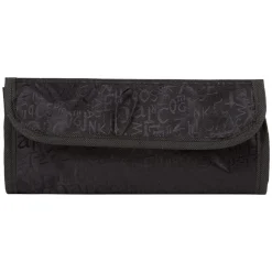 Trousse de maquillage pliable noir motif lettres