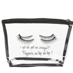Trousse de toilette en plastique transparent imprimé noir