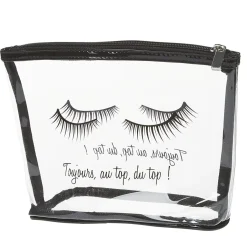 Trousse de toilette en plastique transparent imprimé noir