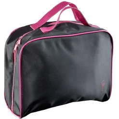 Trousse de toilette fuchsia et noire avec hanse