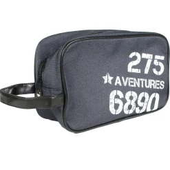 Trousse de toilette grise inscription blanche