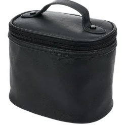 Trousse de toilette noire à pompons 17x12xH14cm