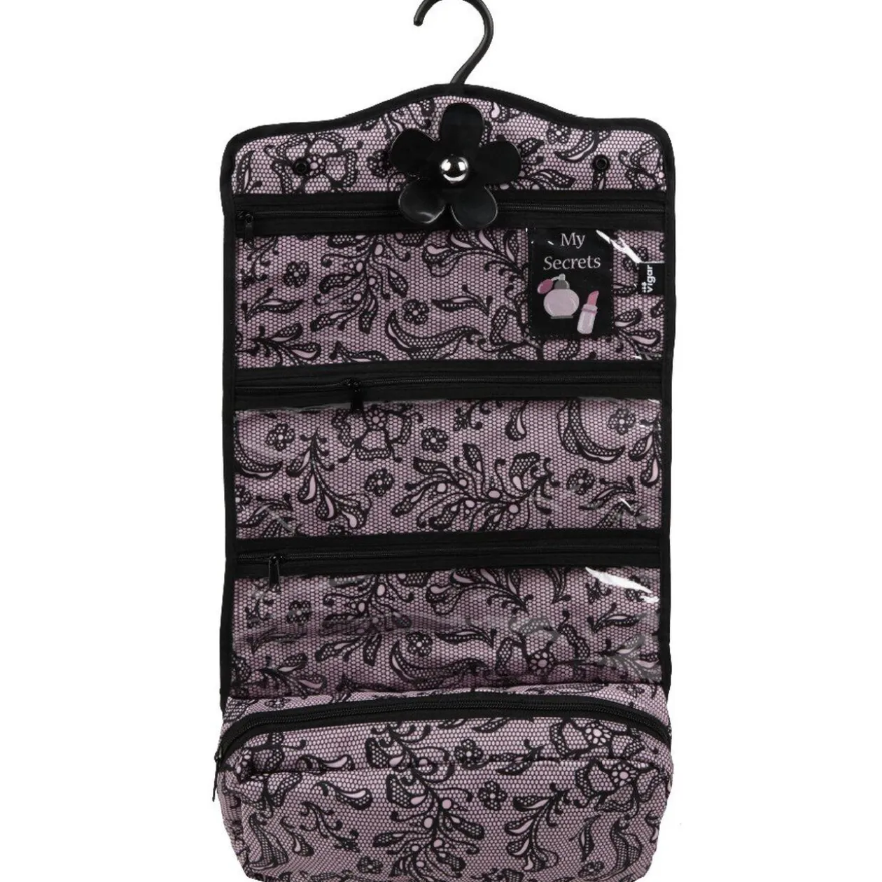 Trousse de toilette rose et noire