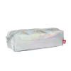 Trousse plastique transparente effet holographique 21x6,5cm