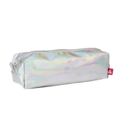 Trousse plastique transparente effet holographique 21x6,5cm
