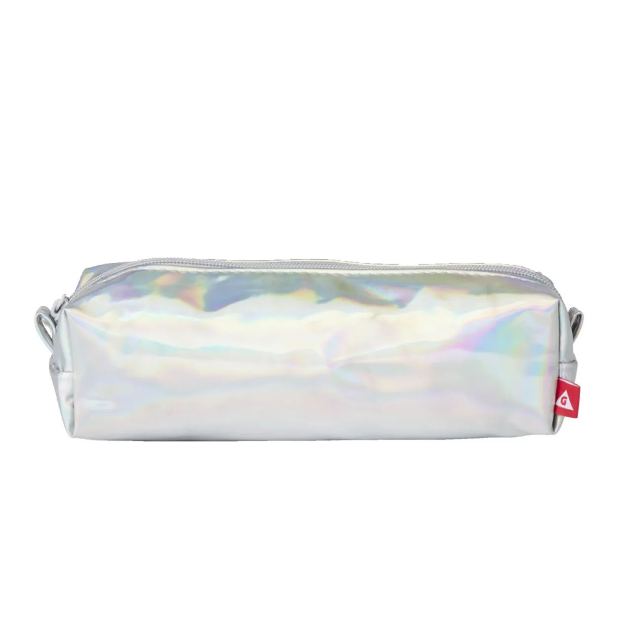 Trousse plastique transparente effet holographique 21x6,5cm