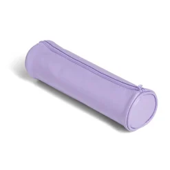 Trousse ronde unie effet cuir Ø8xL23cm 4 coloris